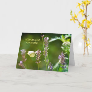 Schmetterling auf Lavendel - mit tiefstem Beileid Karte