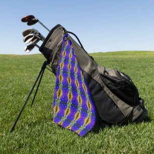 Schmetterling auf lila Gelben Regenbogen Golfhandtuch
