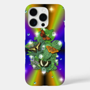 Schmetterling auf lila Gelben Regenbogen iPhone 16 Pro Hülle