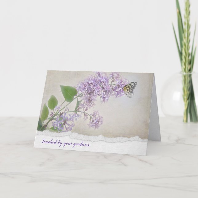 Schmetterling auf Lilacs Dankeschön-Karte Karte (Vorderseite)