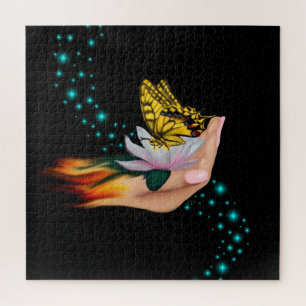 Schmetterling auf Lotus Bloom