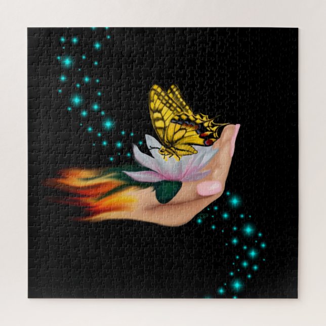 Schmetterling auf Lotus Bloom (Vertikal)