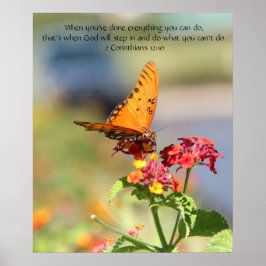Schmetterling auf Wildblumen, Scripting Verse Poster