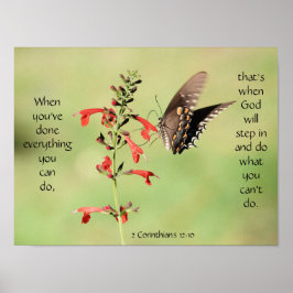 Schmetterling auf Wildblumen, Scripting Verse Poster