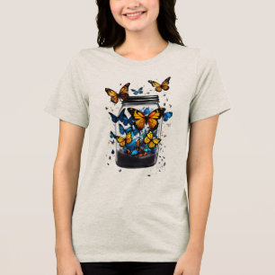 Schmetterling aus der Flasche Damen T-Shirt Tri-Blend Shirt