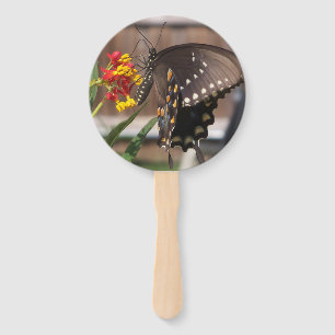 Schmetterling aus gelbem und schwarzem Frack auf e Fächer