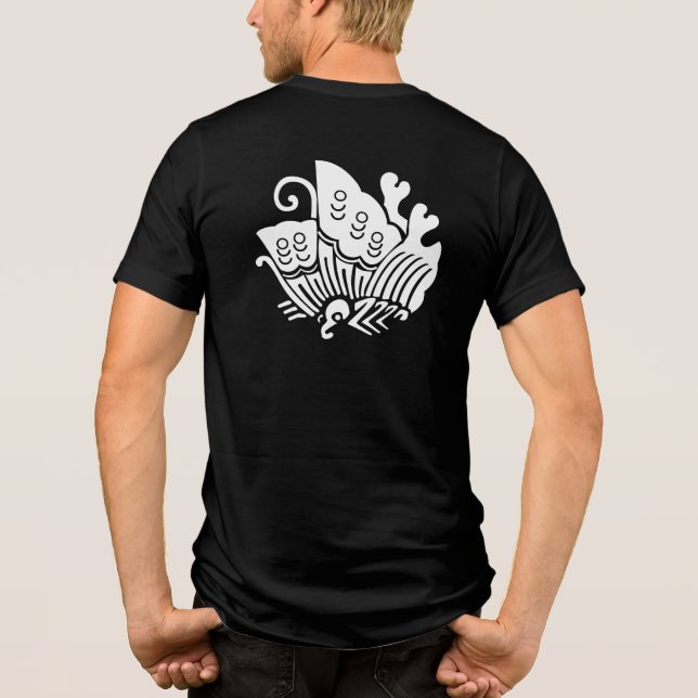 Schmetterling aus japanischem Familienwappen-Frack Tri-Blend Shirt (Rückseite)