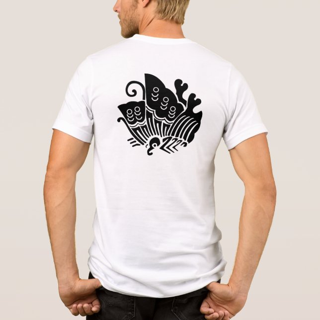 Schmetterling aus japanischem Familienwappen-Frack Tri-Blend Shirt (Rückseite)