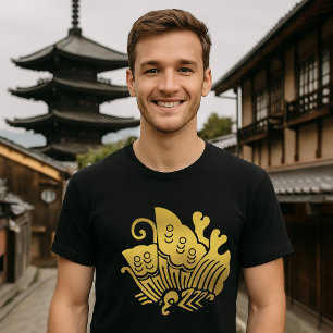 Schmetterling aus japanischem Familienwappen-Frack Tri-Blend Shirt