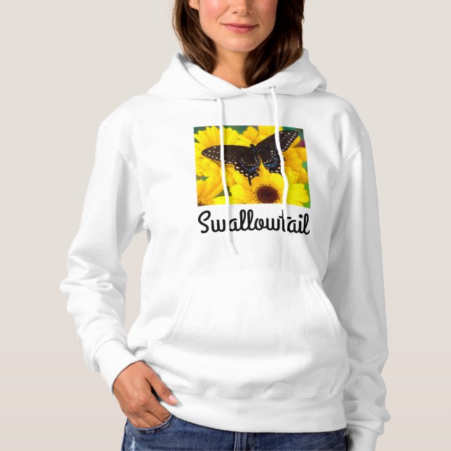Schmetterling aus schwarzem Frack Hoodie (Vorderseite)