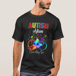 Schmetterling Autismus Mama Ich Liebe Meinen Sohn T-Shirt