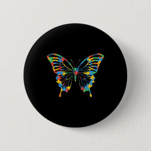 Schmetterling Autismuserkennung Tolles Puzzle-Gesc Button