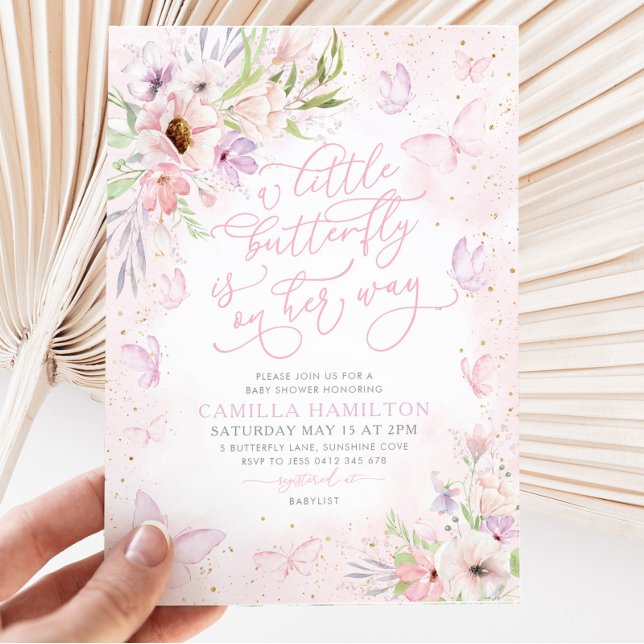 Schmetterling Baby Dusche Rosa Schmetterling Einladung (Von Creator hochgeladen)