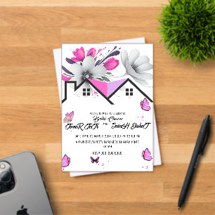 Schmetterling Baby Shower Einladung, Rosa Lila Po Acryleinladungen