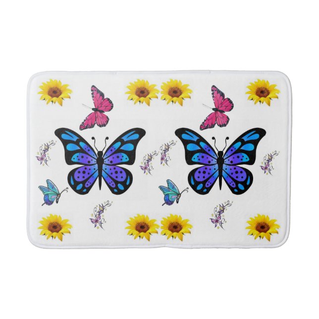 Schmetterling Badezimmer Badematte (Vorderseite)