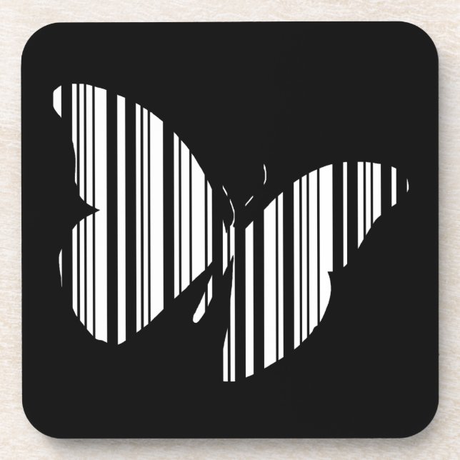 SCHMETTERLING-BAR-CODE Schmetterlinge Muster Desig Untersetzer (Vorderseite)