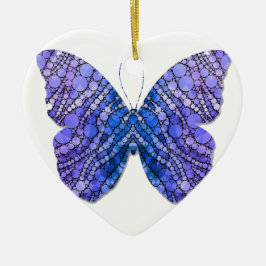 Schmetterling bedruckt Herz geformt Ornament
