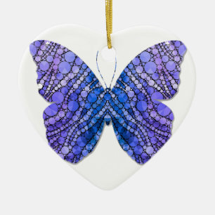 Schmetterling bedruckt Herz geformt Ornament