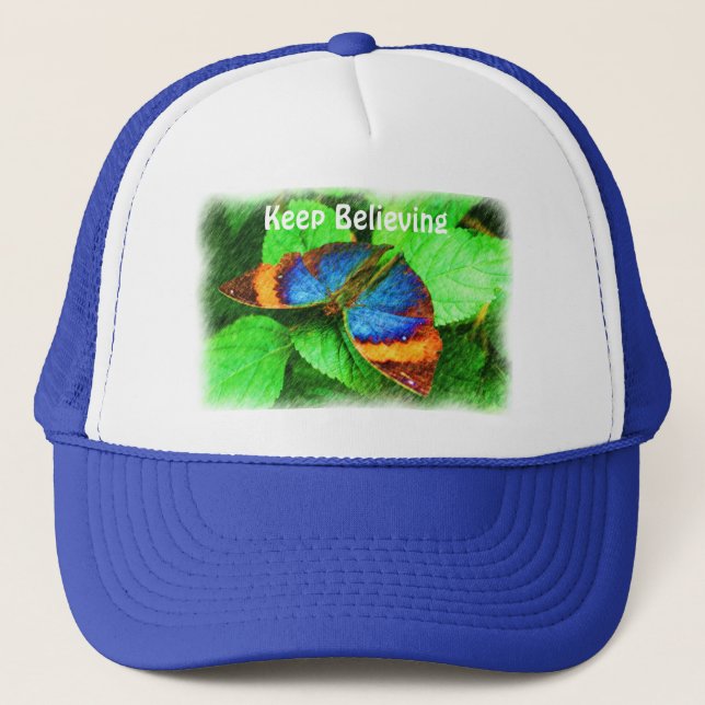 Schmetterling behalten glaubenden Inspirational Truckerkappe (Vorderseite)