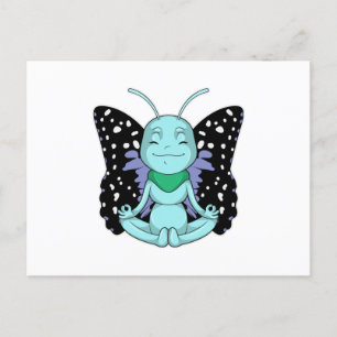Schmetterling bei Yoga Dehnung der Beine Postkarte