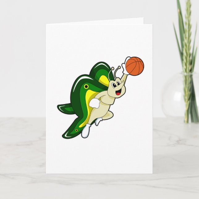 Schmetterling beim Basketball-Sport Karte (Vorderseite)