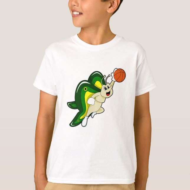 Schmetterling beim Basketball-Sport T-Shirt (Vorderseite)