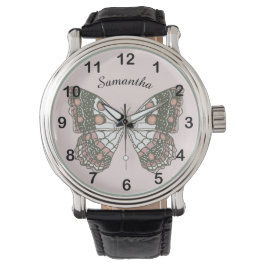 Schmetterling & Benutzerdefinierter Name auf weich Armbanduhr