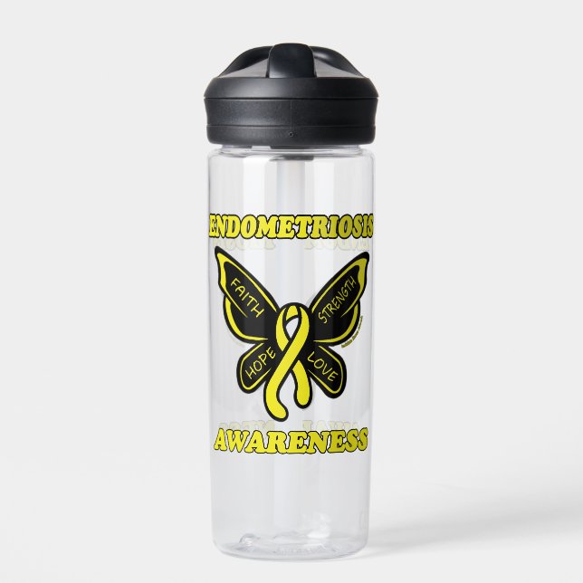 Schmetterling/Bewusstsein...Endometriose Trinkflasche (Vorderseite)