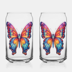 Schmetterling Blau Orange Flügel Dosenglas
