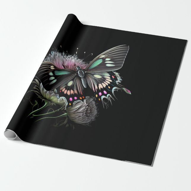 Schmetterling-Blume Geschenkpapier (Ungerollt)