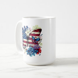 Schmetterling, Blume, Unabhängigkeitstag Kaffeetasse