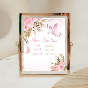 Schmetterling Blumen Baby Shower Mom Osa Bar Schil Poster