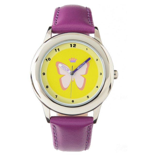 Schmetterling & Crown - Princes Garden (Kinderuhr) Armbanduhr (Vorderseite)