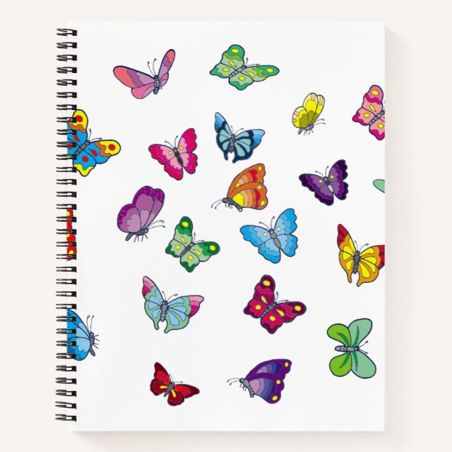Schmetterling Custom 8.5" x 11" Spiral Notebook Notizbuch (Vorderseite)
