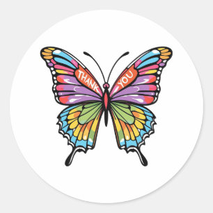 Schmetterling Danke Runder Aufkleber