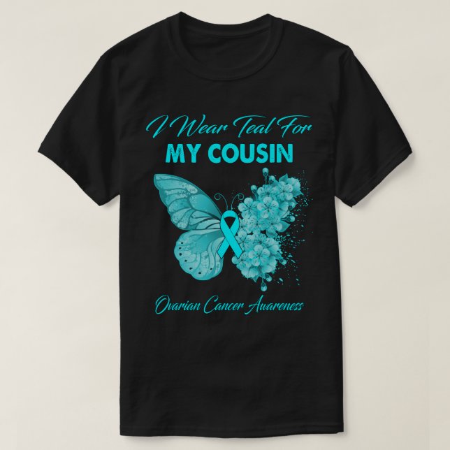 Schmetterling, den ich Aquamarin für meinen Cousin T-Shirt (Design vorne)