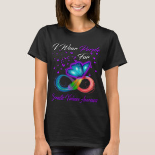 Schmetterling, den ich für häusliche Gewalt Lila t T-Shirt