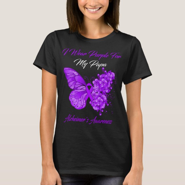 Schmetterling, den ich für mein Papa Alzheimer Aw  T-Shirt (Vorderseite)