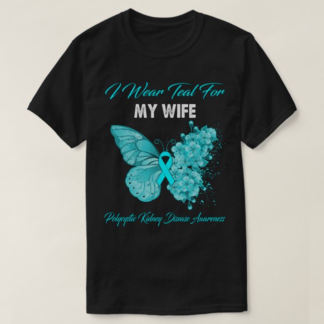 Schmetterling, den ich für meine Ehefrau Aquamarin T-Shirt (Design vorne)