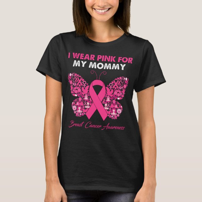 Schmetterling, den ich für meinen Mama-Brustkrebs  T-Shirt (Vorderseite)