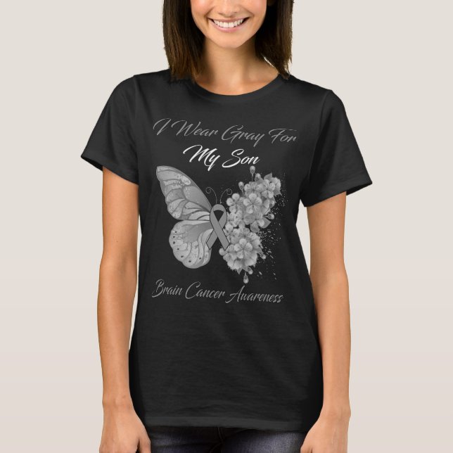 Schmetterling, den ich Graue trage wegen meiner Ge T-Shirt (Vorderseite)