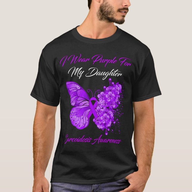 Schmetterling, den ich Lila für meine Tochter Sarc T-Shirt (Vorderseite)