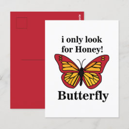 Schmetterling, den ich nur nach Honig-Schmetterlin Postkarte