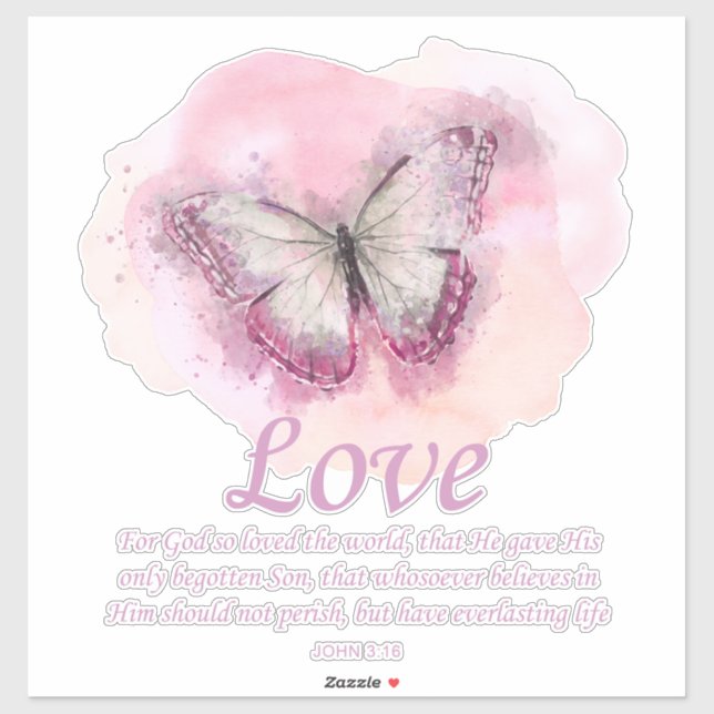 Schmetterling der Christlichen Bibel für Frauen: L Aufkleber (Blatt)