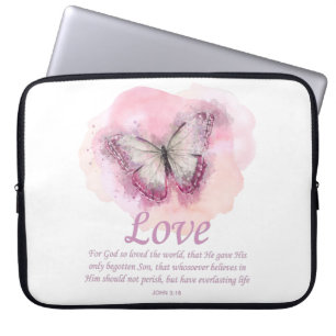 Schmetterling der Christlichen Bibel für Frauen: L Laptopschutzhülle