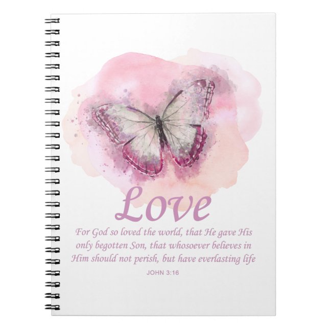 Schmetterling der Christlichen Bibel für Frauen: L Notizblock (Vorderseite)