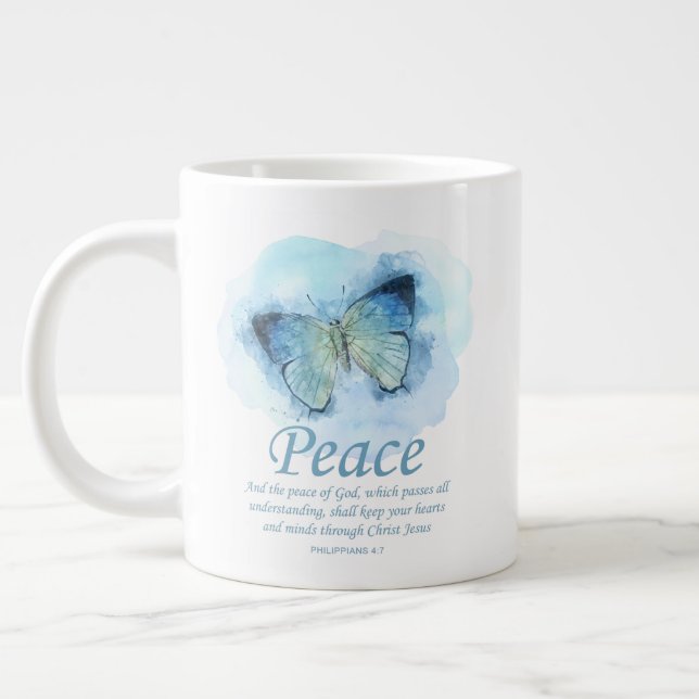 Schmetterling der Christlichen Verse für Frauen:Fr Jumbo-Tasse (Links)