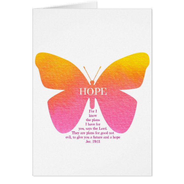 Schmetterling der Hoffnung mit Jeremias-29:11 (Vorne)