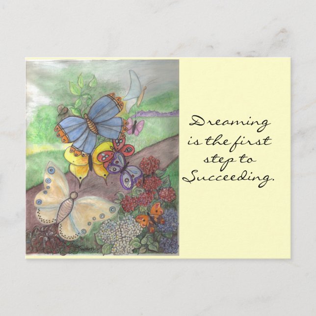 Schmetterling, der Postkarte träumt (Vorderseite)
