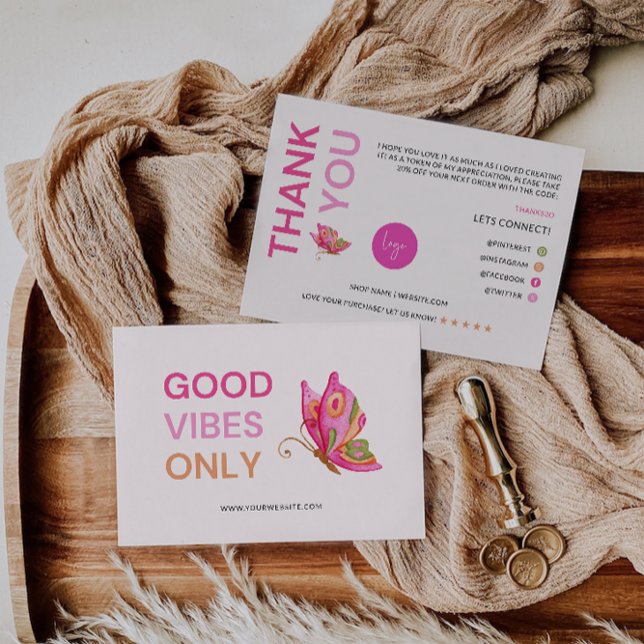 Schmetterling druckbar Danke Karte, Geschäft (Butterfly Printable Thank You Card, Business)